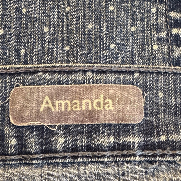 Super Cute Gloria Vanderbilt Blue Straight Leg Jeans Polka dots on Medium Wash - Picture 6 of 8